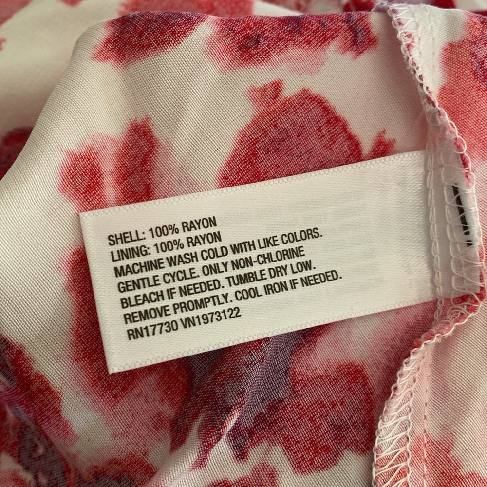 NWT a new day Red Floral Crepe Midi Slip Dress Women’s Size Large - Picture 11 of 12